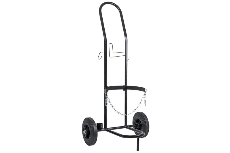 HÖGERT TECHNIK 30kg Heavy Duty Gas Cylinder Trolley Solid Tyre Burner Hose Holder Stable Adjustable