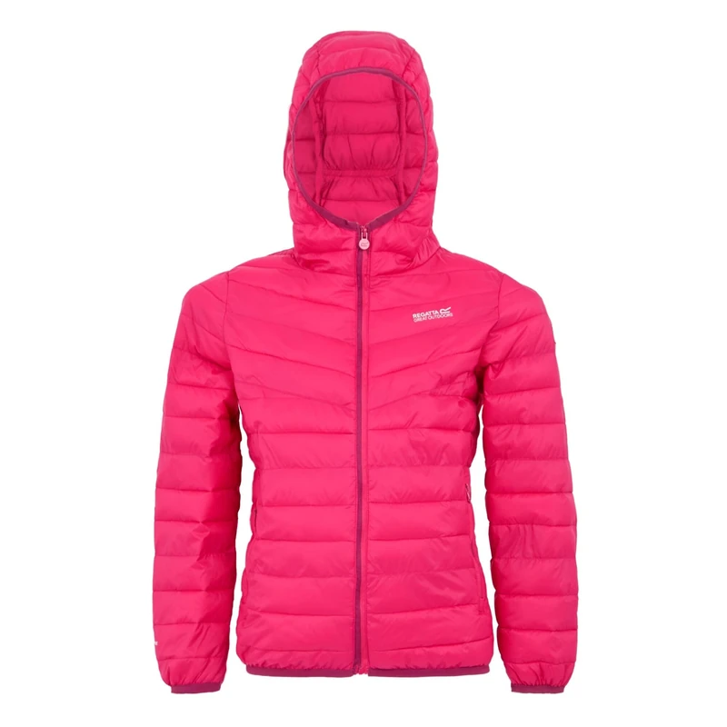 Regatta Kids' Hooded Hillpack III Jacket with premium recycled synthetic down insulation, perfect for walking, outdoor activities & everyday use