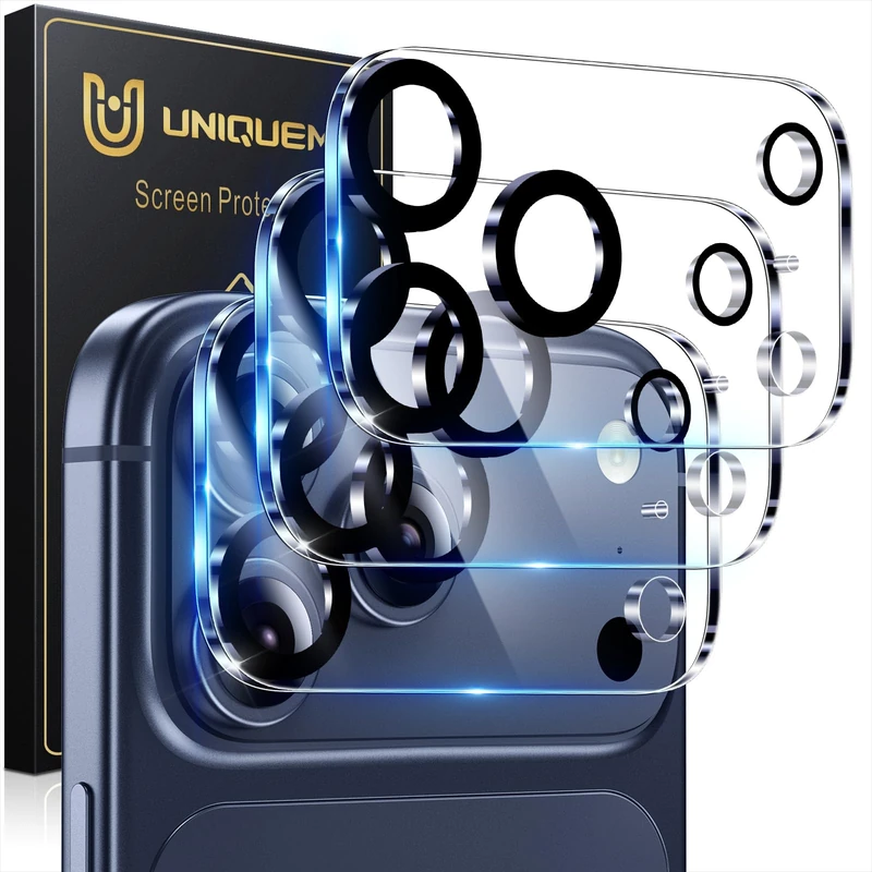 UniqueMe For iPhone 17 Pro Max Camera Protection - Pack of 3, Transparent