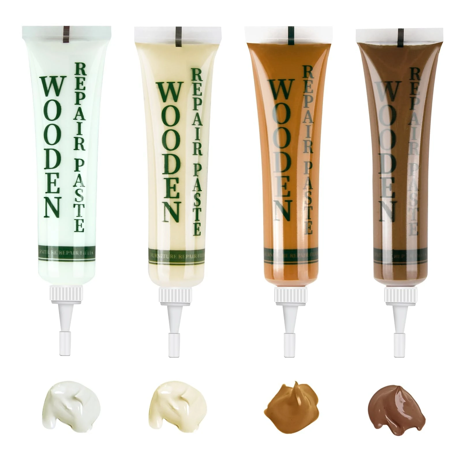 Wood Furniture Repair Kit, Brown Cream Off-White Oak Touch Up Filler Wood Putty, Oak Laminate Floor Repair Kit for Scratches Cracks Holes Stains, Easy to use