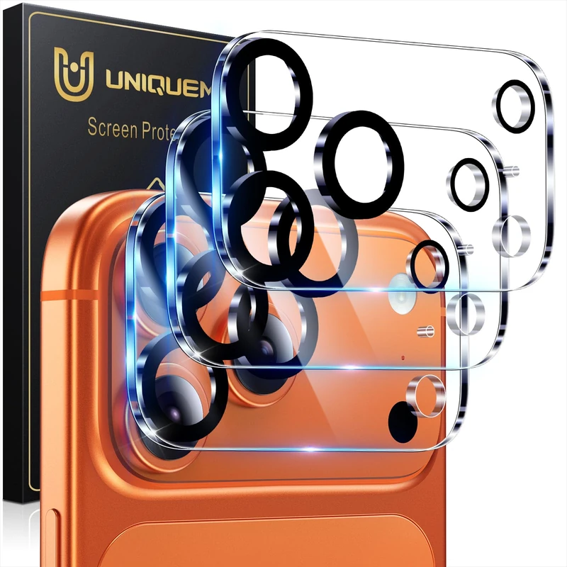 UniqueMe Camera Protection for iPhone 17 Pro Scratch-Resistant Stable Ultra Clear 9H Hardness Camera Protection Pack of 3 HD Transparent