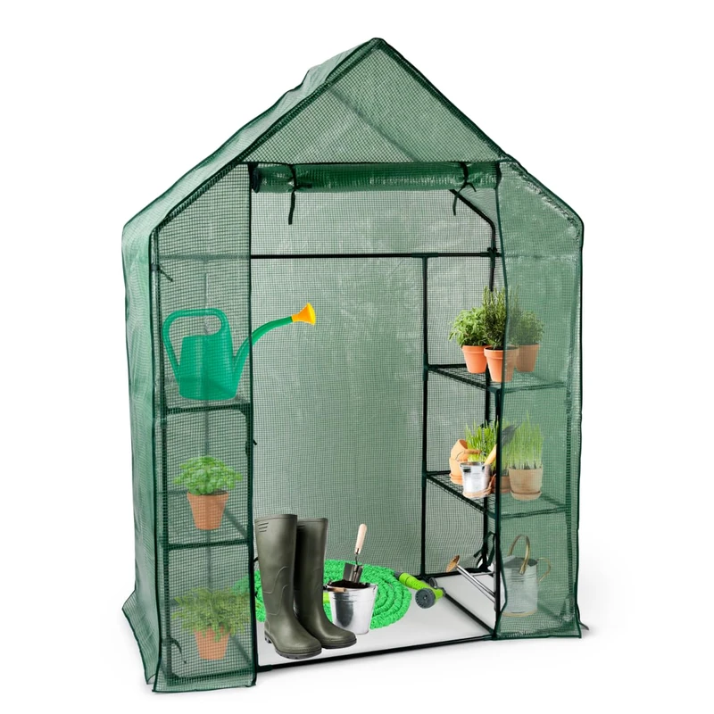 Kinzo Greenhouse Greenhouse Greenhouse 143 x 73 x 195 cm - 6-Tier Garden Greenhouse - Compact Greenhouse for Growing Vegetables and Plants - Transparent and Green