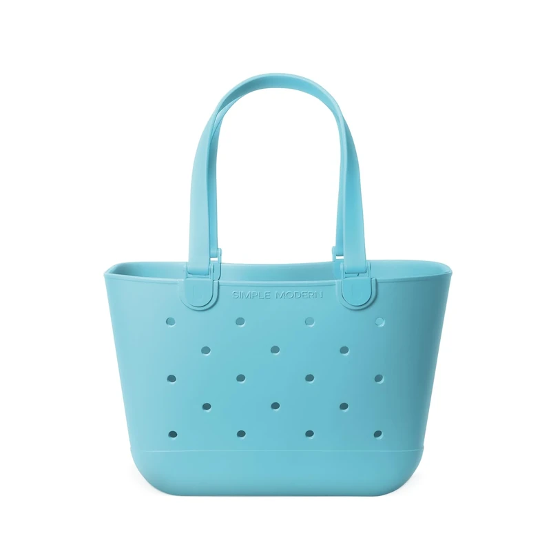 Simple Modern Beach Bag Rubber Tote | Waterproof Large Tote Bag with Zipper Pocket for Beach, Pool Boat, Groceries, Sports | Getaway Bag Collection | Nantucket Tides | Large