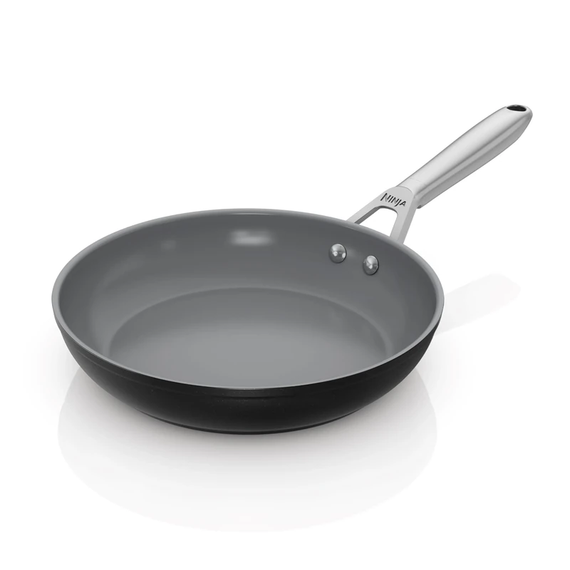 Ninja ZEROSTICK Ceramic Pro 24 cm Frying Pan, Scratch Resistant, Made PTFE-Free, All Hob Compatible, Black, CW30024UK