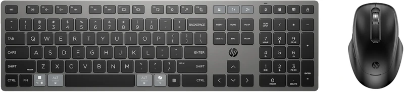 HP 720 Multi-Device Rechargeable Wireless Keyboard and Mouse Combo | Ultra-fast Rechargeable Supercapacitor | Up to 2 Months of Usage from a 3-Minute Charge | 2.4GHz Wireless and Bluetooth | Black