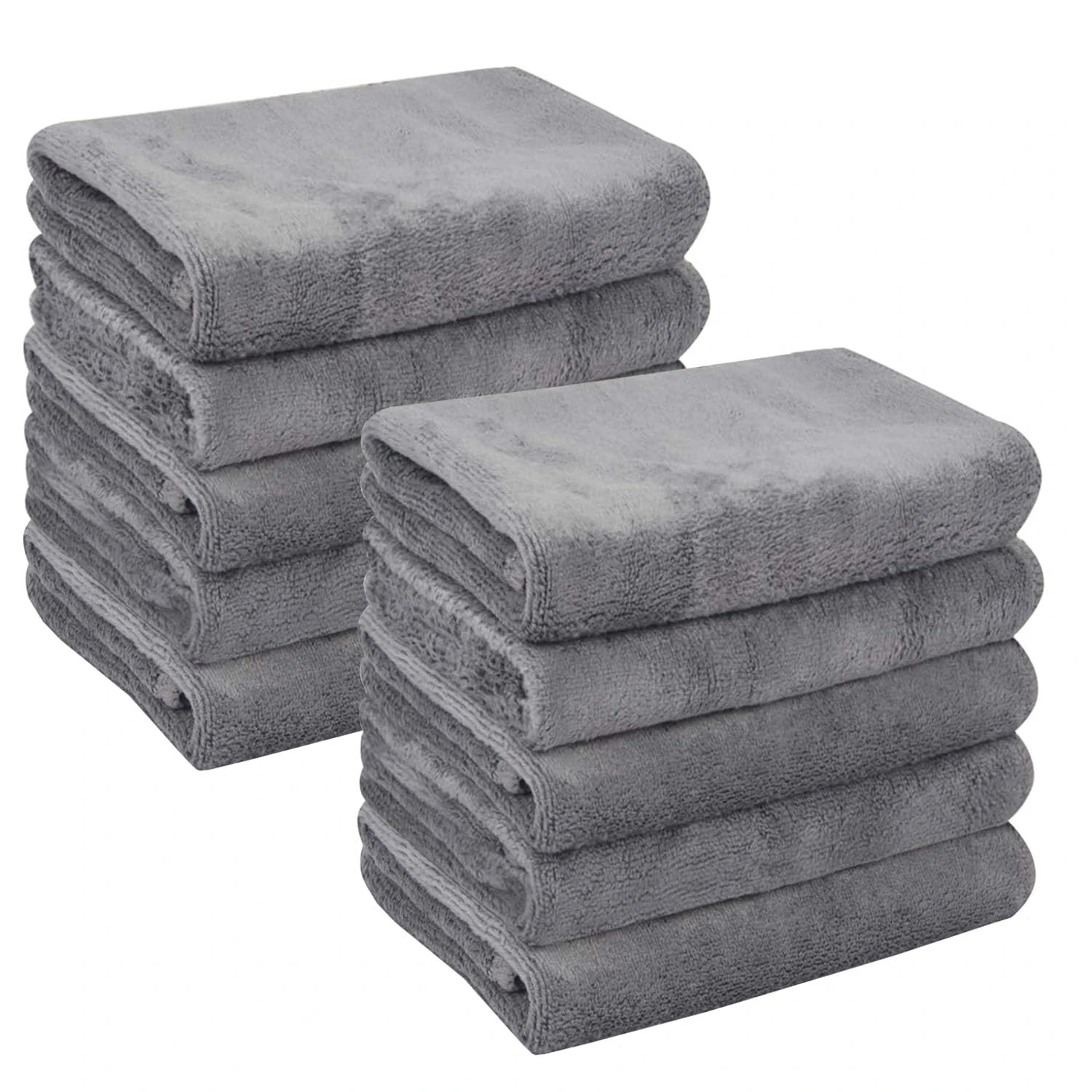 HIDMD Microfibre Face Cloth Makeup Remover Cloth Facial Washcloths Face Cleaning Towels For Eye Face Exfoliating Bath 30CM X 30CM 10 PACK Grey