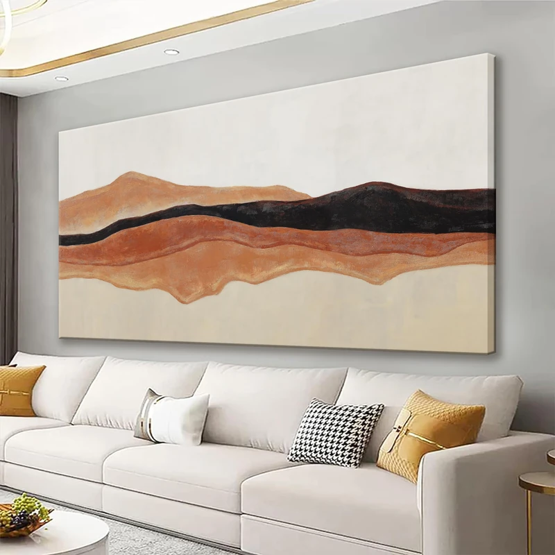 QSQ Abstract Canvas Art Wall Decor Red Brown White Wall Art Painting Abstract Art Prints Minimalist Decor Artwork Pictures For Bedroom Kitchen Office Bathroom Home Wall Decor 20"×40"