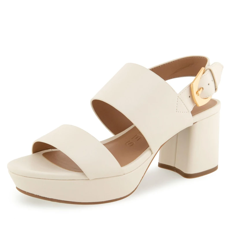 Aerosoles Women's Camilia Heeled Sandal, Eggnog Faux Leather, 4.5 UK