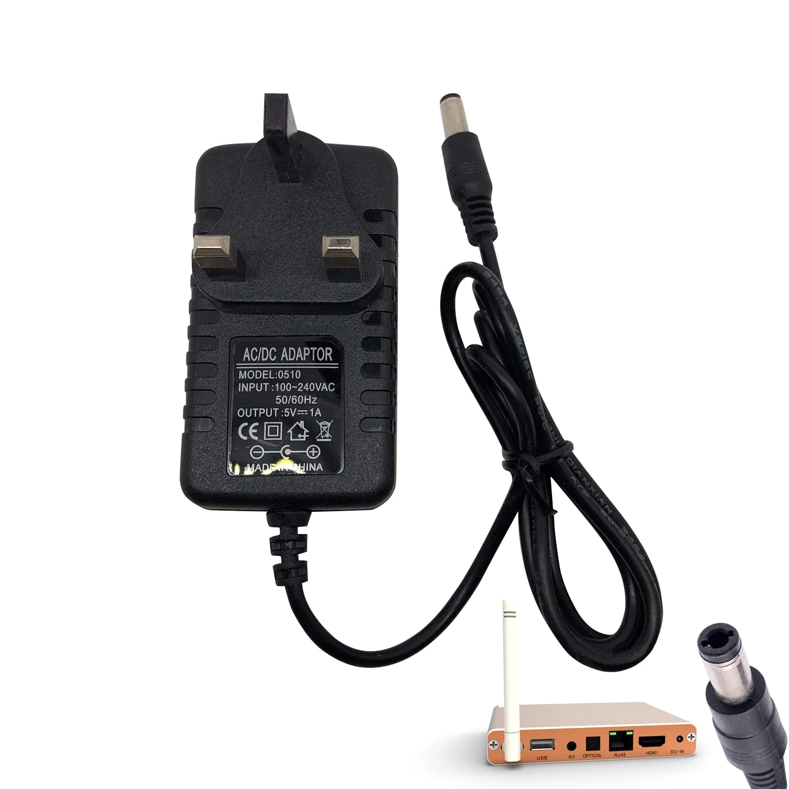 AC to DC 5V 1A Power Supply, 1A 5V Power Supply Plug 5.5mm X 2.1mm, 5 V Dc Power Supply Ac Adapter 100-240V 50 60hz to DC 5 V 1 A 5W, Power Adapter for Speakers Router Security Cameras LED Strips