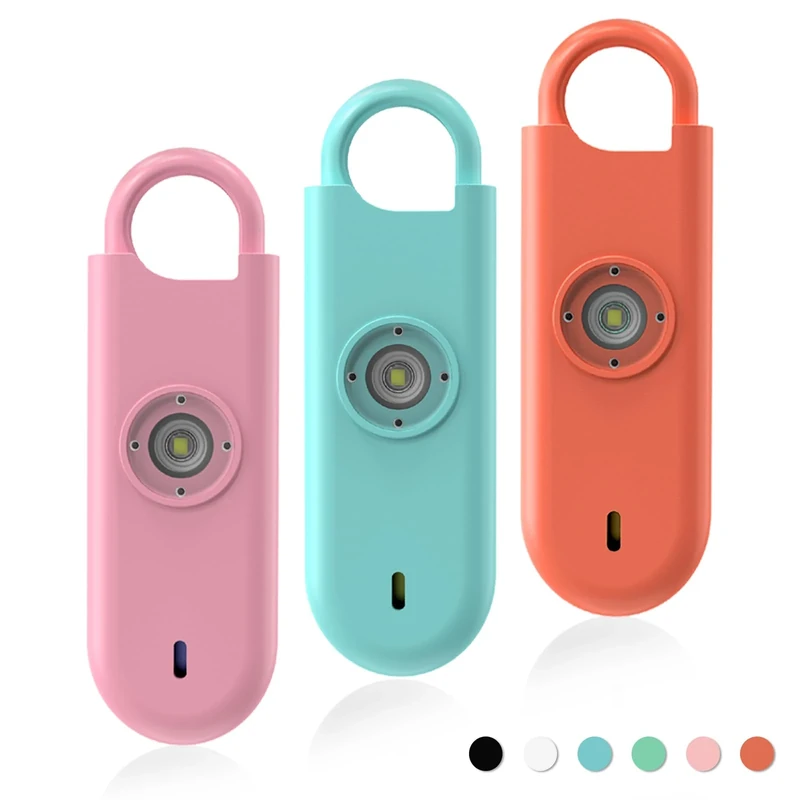 Fauxomor Personal Safety Alarm for Women, 3 Pack 140DB Rape Panic Attack Alarm Keychain Police Approved with Low Battery Notice with Strobe Light, Gift for Kids Elderly College Girls(Blue+Pink+Orange)