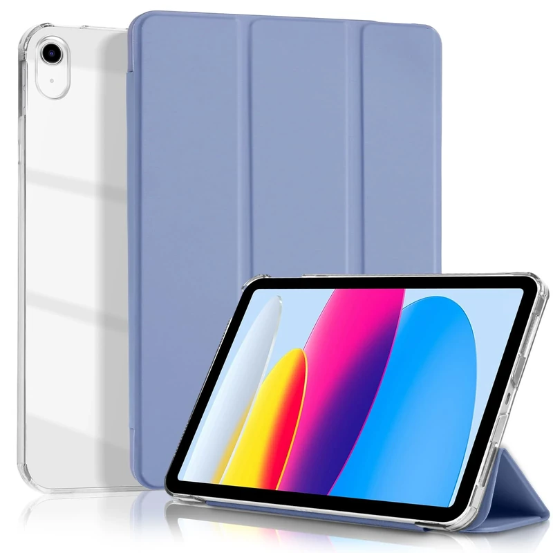 4UBonLife Case for iPad (A16) 11th Generation 11 Inch 2025, for iPad 10th Generation Case 10.9 inch 2022, Slim Stand Hard Cover with Translucent Frosted Back Shell, Lavender Gray