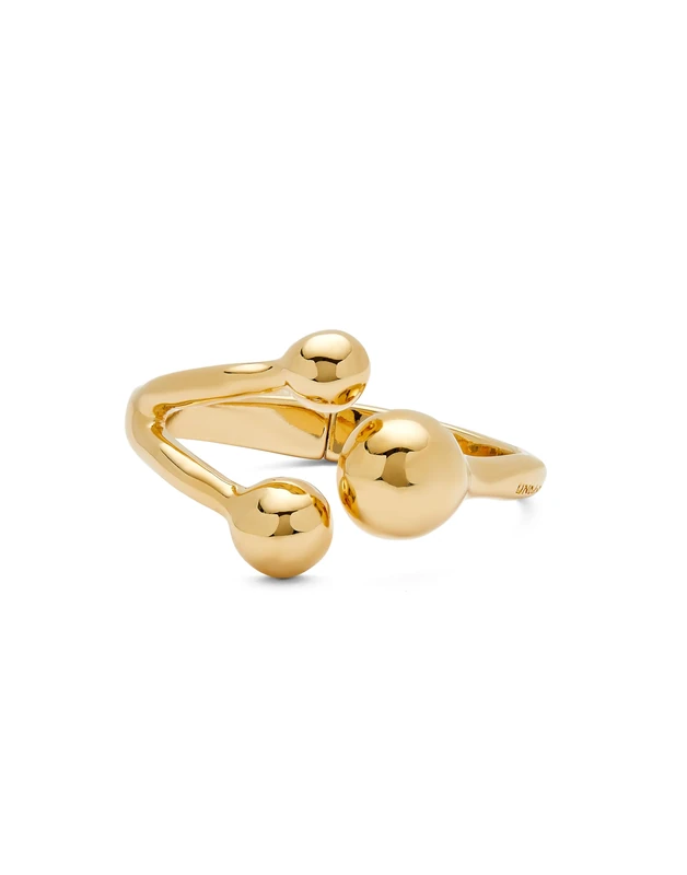 UNO DE 50 Bracelet Rigid with Tres Bolas in Alloy of Metal Plated in Gold 18k- Min Perimeter 15,7