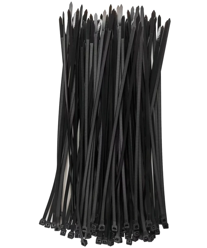 HAN-LBG Black Cable Ties 300mm x 3.6mm, 100 Pack Nylon Zip Ties Heavy Duty with 40lb Tensile Strength, Self Locking Long Plastic Tie Wraps for Home Office Garden DIY