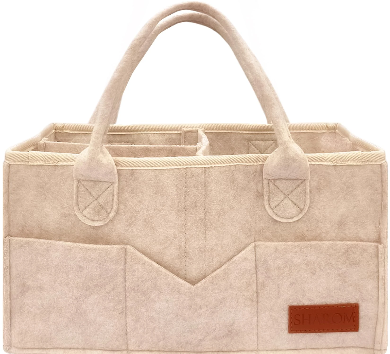 Essential Baby Caddy for Newborns. Spacious, Sturdy & Portable Diaper and Nappy Caddy for Newborn Essentials, Nursery Storage Basket & Organiser for Baby Shower Gifts & Registry Must-Haves Khaki