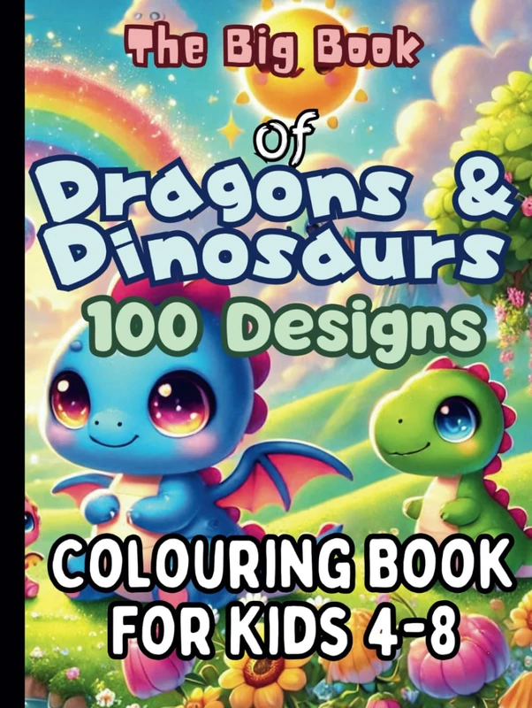 The Big Book of Dragons & Dinosaurs: Colouring book for Kids (100 Designs by Filo Vale)