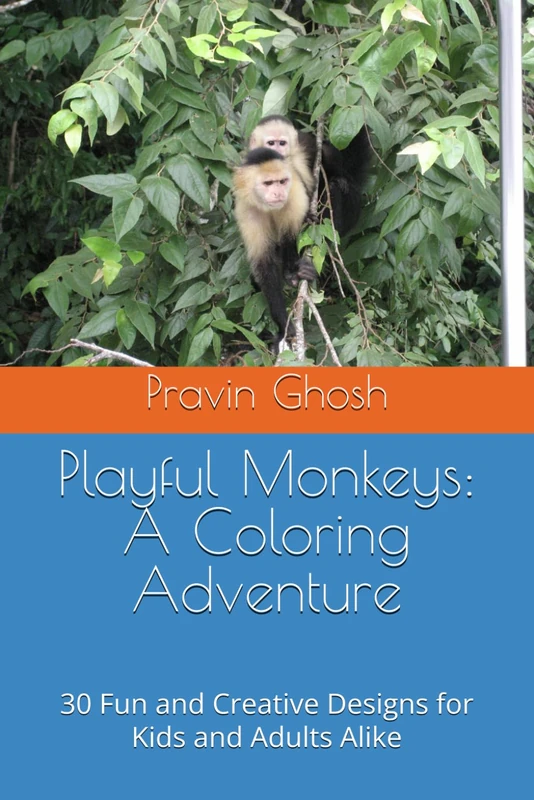Playful Monkeys: A Coloring Adventure: 30 Fun and Creative Designs for Kids and Adults Alike