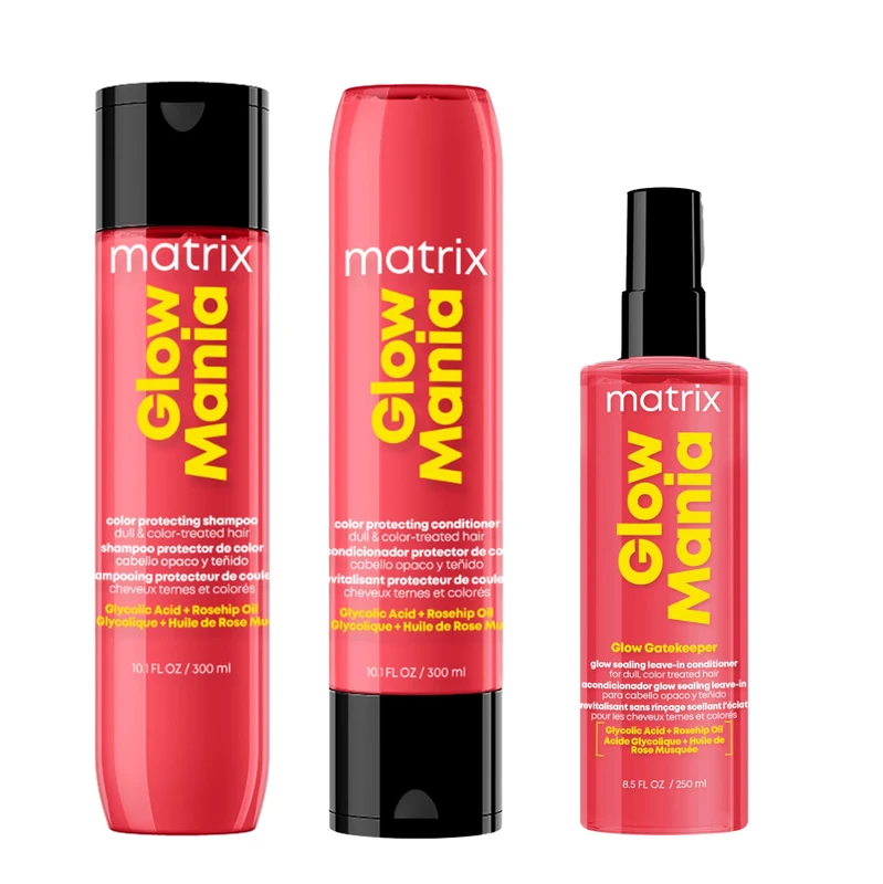 Glow Mania Trio - Color Protecting Shampoo 300ml, Conditioner 300ml and Glow Sealing Leave-In Conditioner 250ml