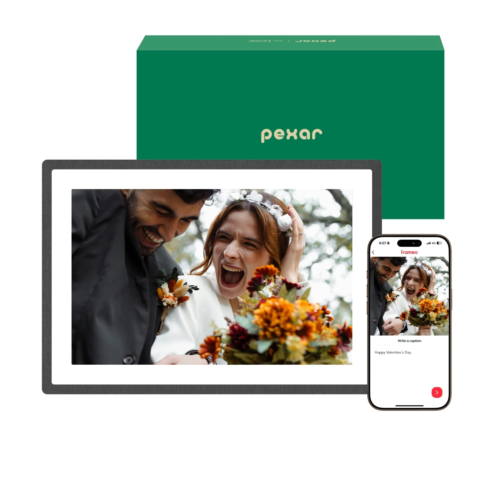 pexar by Lexar Digital Picture Frame, 10.1 inch Touch Screen Ultimate Clarity, Anti-Glare Stunning Under Lighting, WiFi Photo Frame 32GB for Home Decor, Gifting, Share Photos/Videos via APP