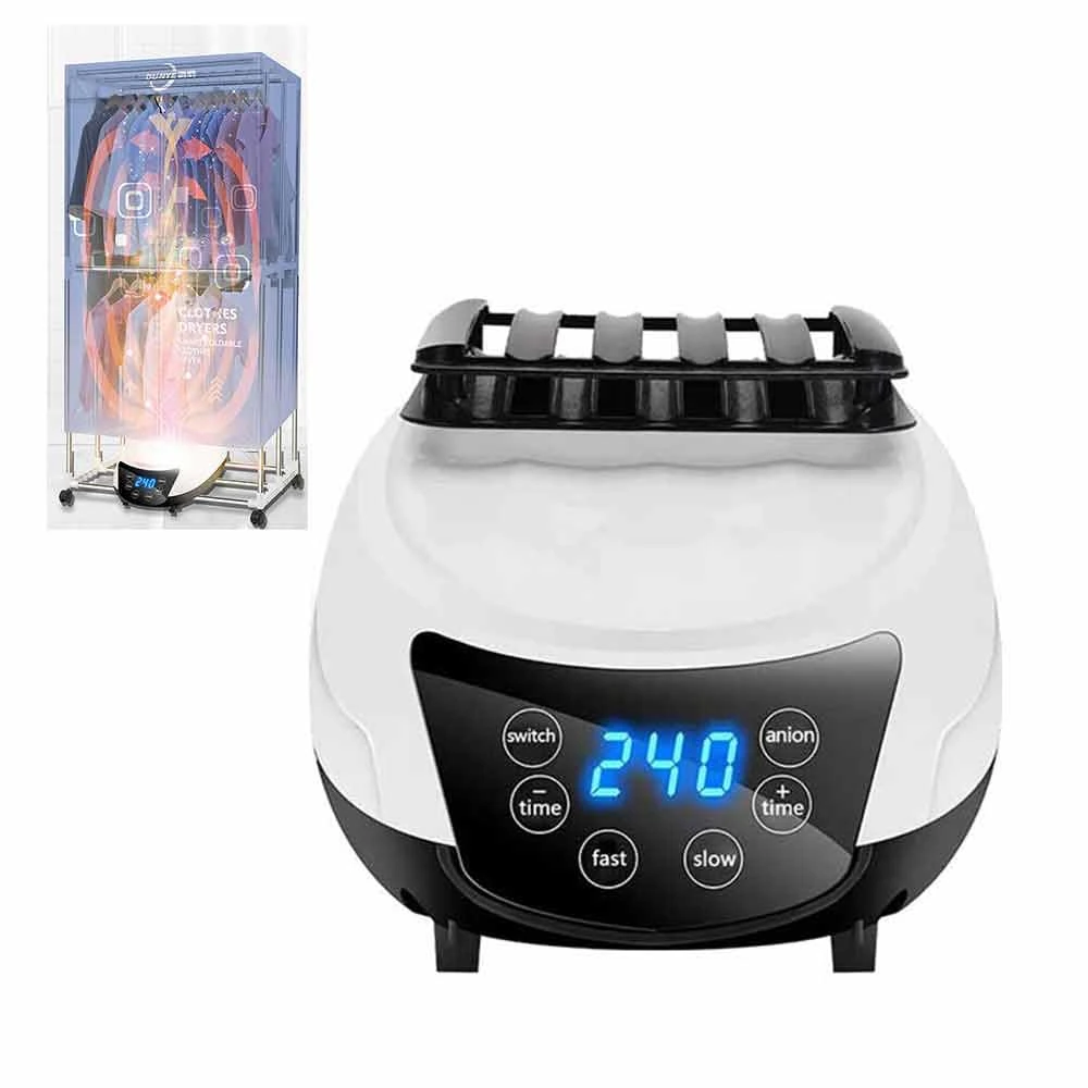 Electric Clothes Dryer, Portable Mini Electric Clothes Dryer Indoor Outdoor - 1500W Silent Heated Clothes Airer Dryer with Remote Control Touch Mode, 240-minute timer for Home Laundry Travel Hotel