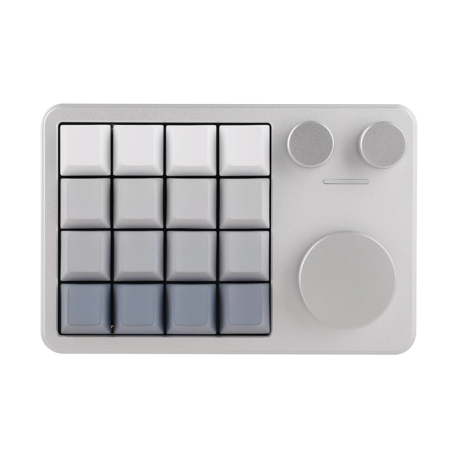 KiiBoom Cybrix 16 VIA Programmable Macro Pad - 16 Keys + 3 Knobs, Type-C Wired Aluminum Numpad, Hot-Swappable PCB, RGB Backlight, Lightweight & Portable Numeric Keypad for Windows & Mac (Silver)