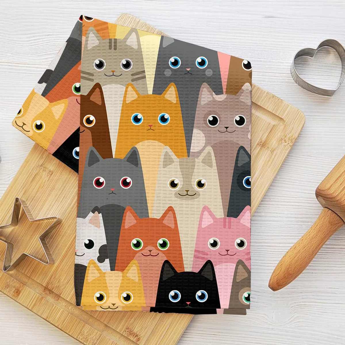 Cute Cat Kitchen Towels Dish Towel Cute Cat 16x25 Inch Holiday Decoration Hand Tea Towels -13