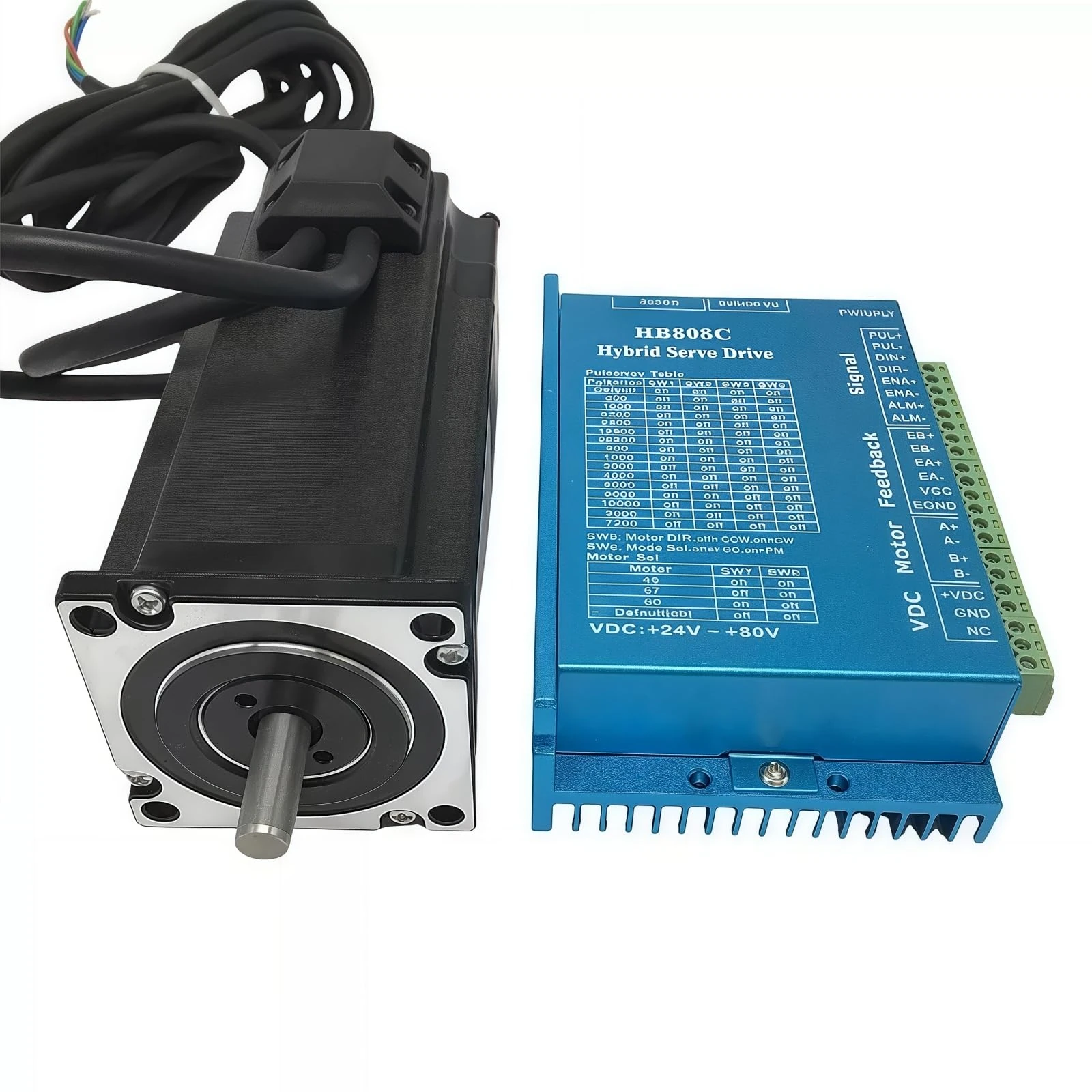 TOSEASTARS Nema 23 57mm Closed Loop Stepper Motor Kit DSP Easy Servo 3 Nm / 428 oz.in 1000 Line Encoder Step Motor 8mm Shaft 4.2A 1000rpm, 24-80V DC Steping Driver, 1 Axis CNC DC Motor Kit
