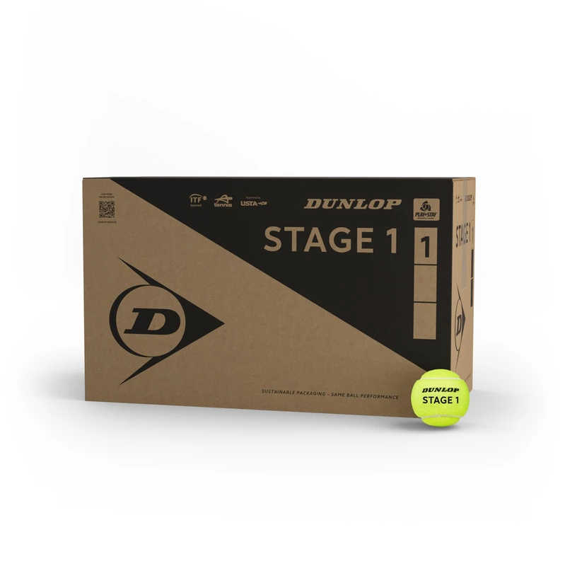 DUNLOP tennis ball Stage 1 green - for children & beginners on the big field (72 balls)