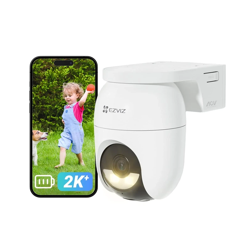 EZVIZ 2K+ Battery Security Camera Outdoor Wireless, AOV Tech, No Monthly Fee, 512GB, 2.4GHz Wi-Fi 6, AI Human/Vehicle Detection, 360°Colour Night Vision, Works with Alexa & Google, CB8 Lite