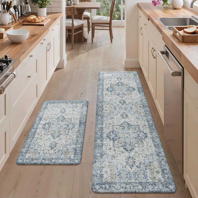 GENIMO Anti Fatigue Kitchen Mats for Floor 2PCS, Cushioned Standing Mats