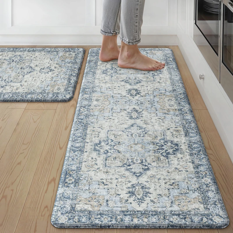 GENIMO Anti Fatigue Kitchen Mats for Floor 2PCS, Cushioned Standing Mats