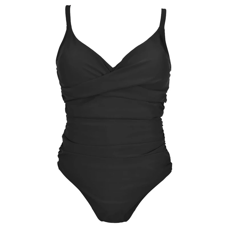 Splash About Womens Ladies Tummy Control Swimming Costume One Piece Swimsuit, Black, Size 16