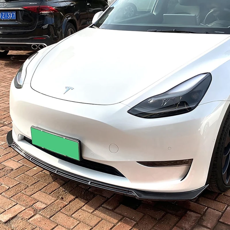 AutoStyle Front spoiler lip compatible with Tesla Model Y 2019- (Glossy Black ABS) - Image 1