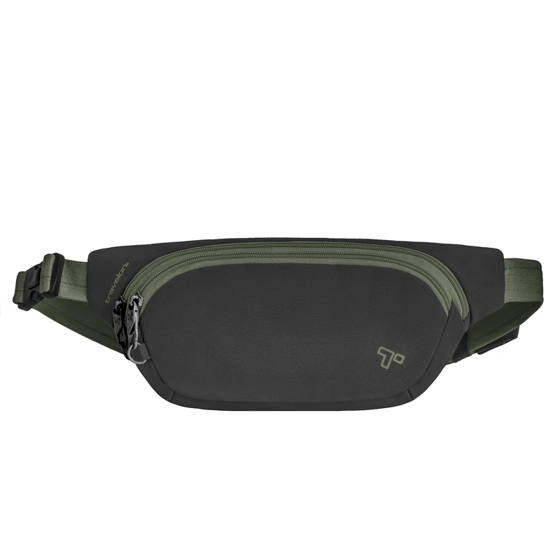 Travelon Anti-Theft The Voyages Waist Pack, Black, 11" W x 6" H x 2.5" D, Travelon Anti-Theft The Voyages Waist Pack