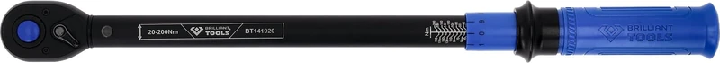 BRILLIANT TOOLS BT141920 1/2 Inch Reversible Ratchet Torque Wrench 20-200 Nm [Powered by KS Tools]
