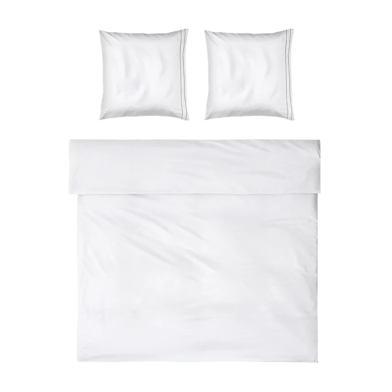 Möve Noblesse Bed Linen Set 200 x 200 cm + 2 x 80 x 80 cm 100% Cotton White/Grey