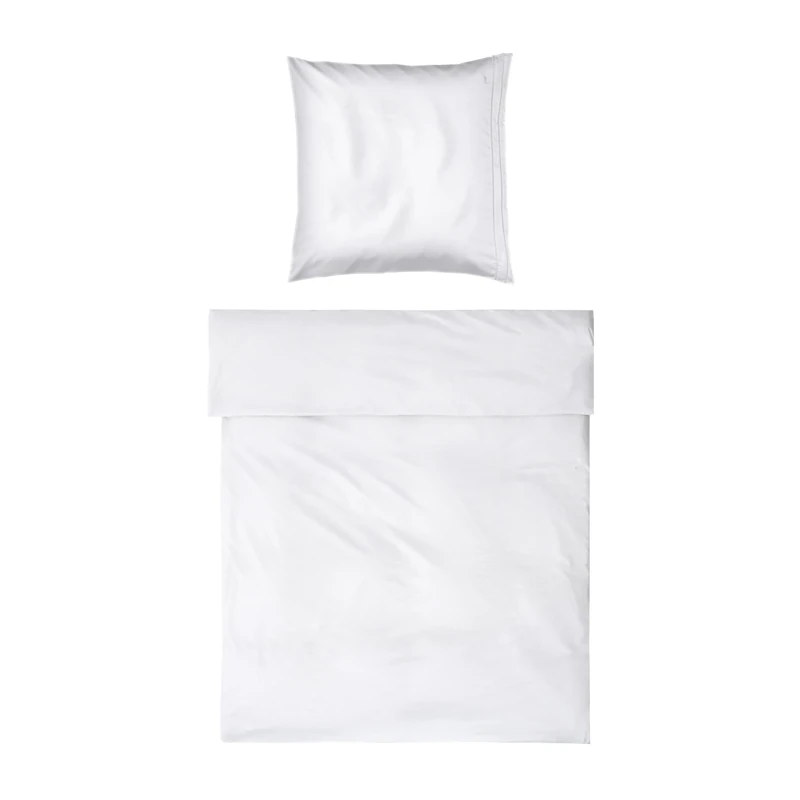Möve Noblesse Bed Linen Set 155 x 220 cm + 80 x 80 cm 100% Cotton White/Moonlight