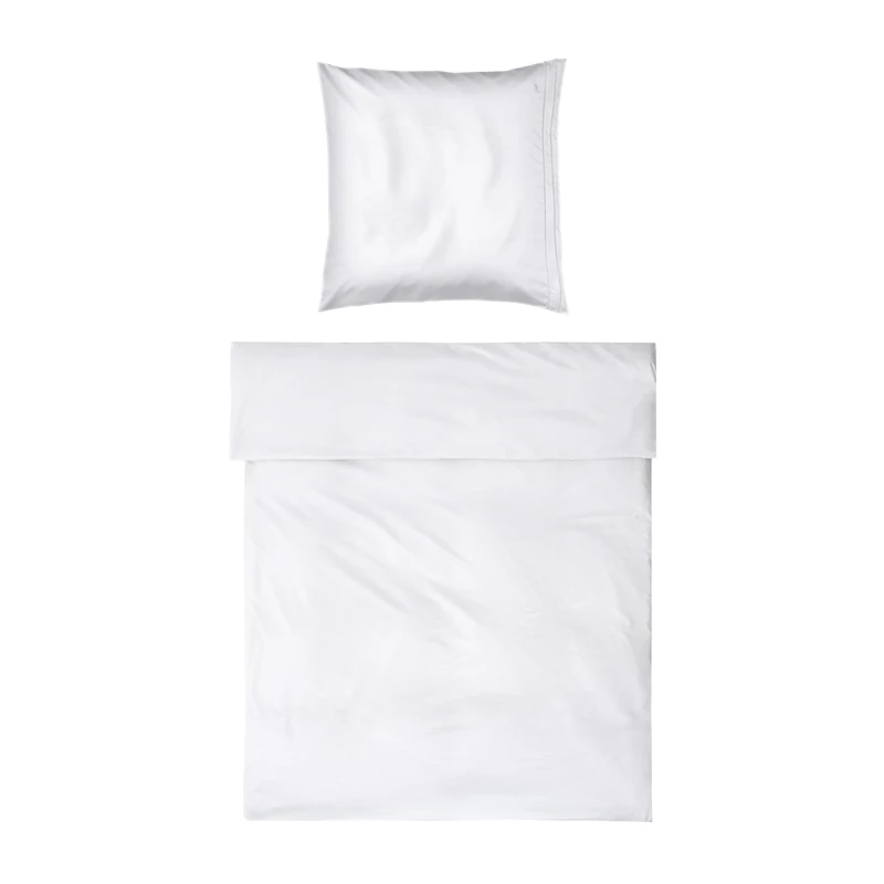 Möve Noblesse Bed Linen Set 135 x 200 cm + 80 x 80 cm 100% Cotton White/Moonlight