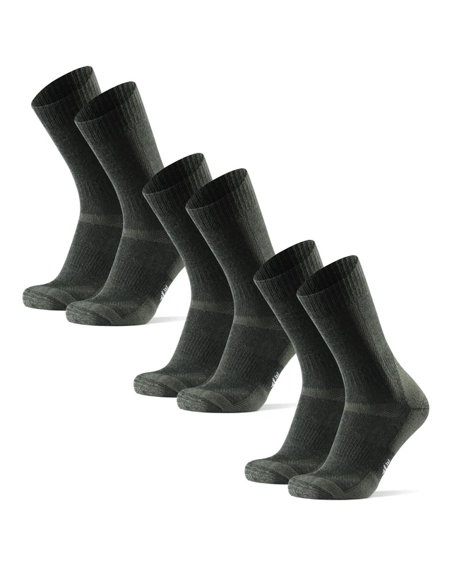DANISH ENDURANCE Hiking Socks, Warm Merino Wool Walking Socks for Winter, for Men & Women, Unisex, 3-Pack, Forest Green, 3-5