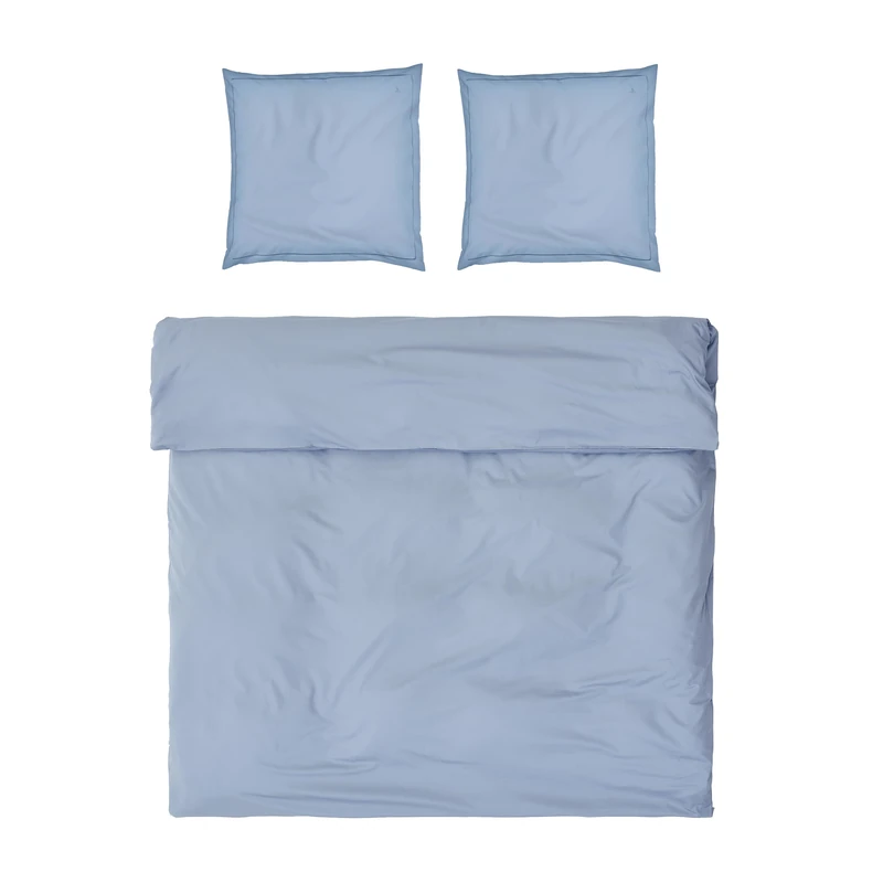 Möve Luxury Bed Linen Set 200 x 200 cm + 2 x 80 x 80 cm 100% Cotton Light Blue