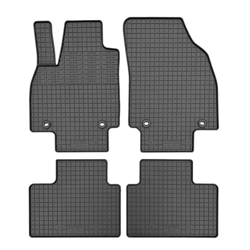 CIKCAR Set of Rubber Mats Compatible with MG ZS II Hybrid+ 2024 (4-Piece + Mounting System), Black