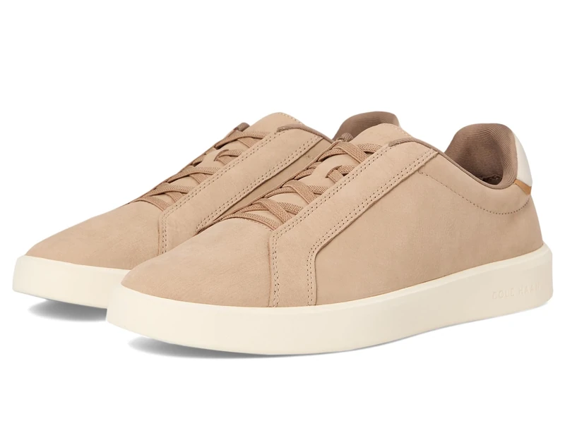 Cole Haan Men's Grand Crosscourt Daily Lace-to-Toe Slip on Sneaker, Birch Beige/Farro, 6 UK