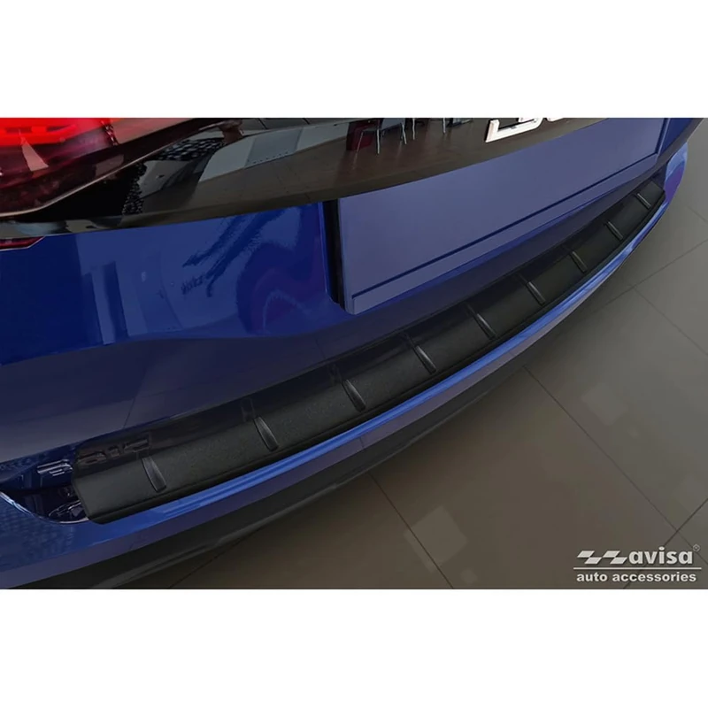 Avisa Matt Black Stainless Steel Rear bumper protector compatible with BAIC Beijing 3 (X35) 2023- 'Ribs'