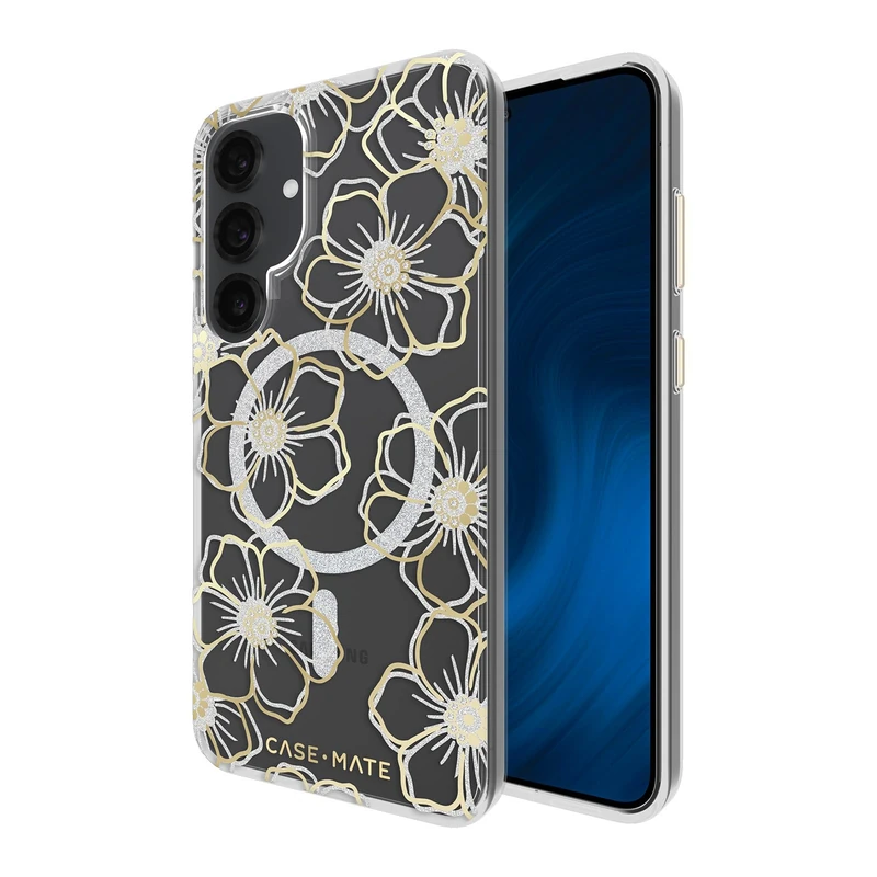 Case-Mate Samsung Galaxy S25 Plus Case [Magnetic and Wireless Charging] - Sparkly Floral Phone Cover with 12ft Drop Protection - Premium Phone Case for Samsung Galaxy S25 Plus 6.7" - Floral Gems