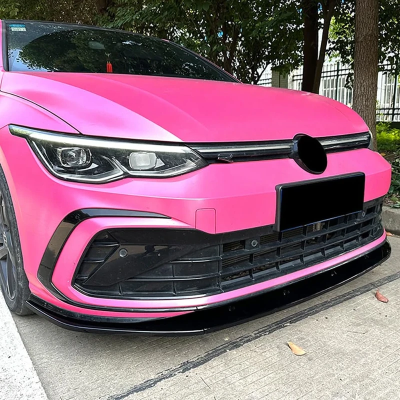 AutoStyle Front spoiler lip compatible with Volkswagen Golf VIII GTi/GTD/R/R-Line 2020-2024 (Glossy Black ABS)
