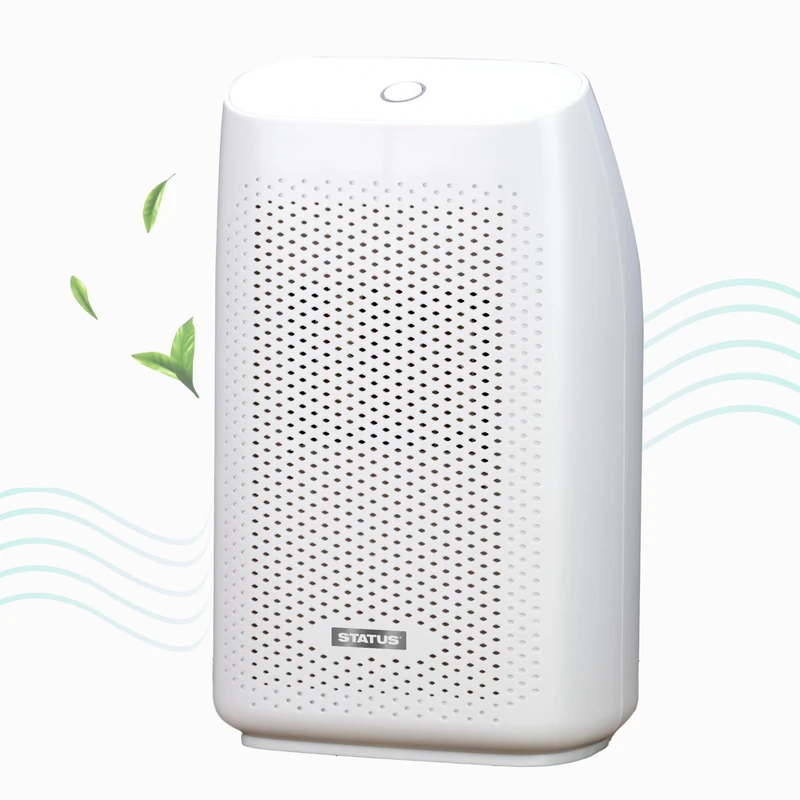 STATUS 700ml Portable Dehumidifier, 23W Thermoelectric Moisture Remover with Auto Shut-Off for Bedroom Bathroom Clothes Drying, White (DEHUMID-700ML1P4)