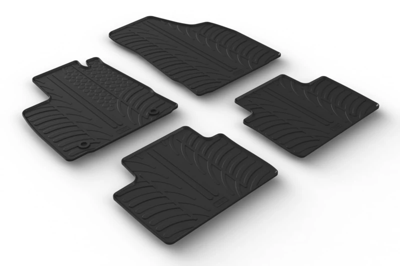 Gledring Set of Rubber Mats Compatible with MG 3 Hybrid+ 2024 (T Profile 4-Piece + Mounting Clips)