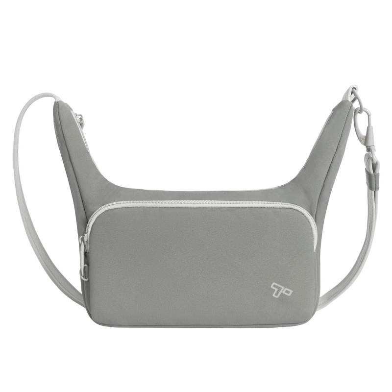 Travelon Unisex's Anti-Theft The Voyages East/West Crossbody, Granite, 9.75" W x 6" H (Center) x 10" H (Wing) x 4.75" D - Image 1