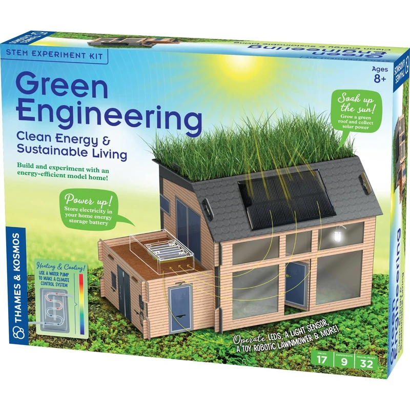 Thames & Kosmos Green Engineering | STEM Kit for Kids Age 8+ | Build & Learn About Clean Energy, Sustainability & Eco Living | Educational Science Experiments for Boys & Girls