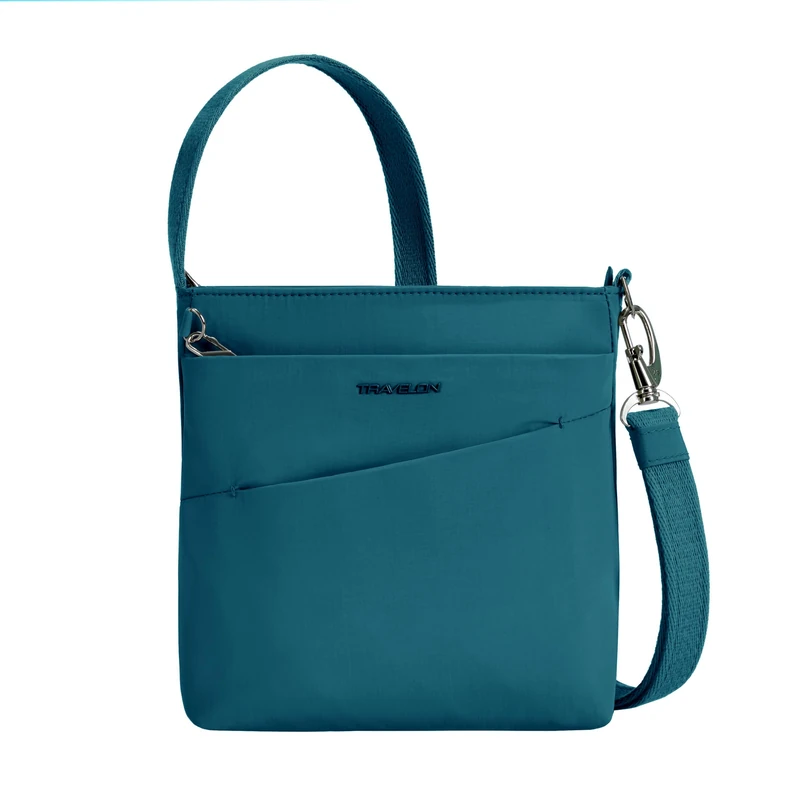 Travelon Anti-Theft Roam Small Crossbody, Capri Blue, 8.5”W X 8.5”H X 2.25”D