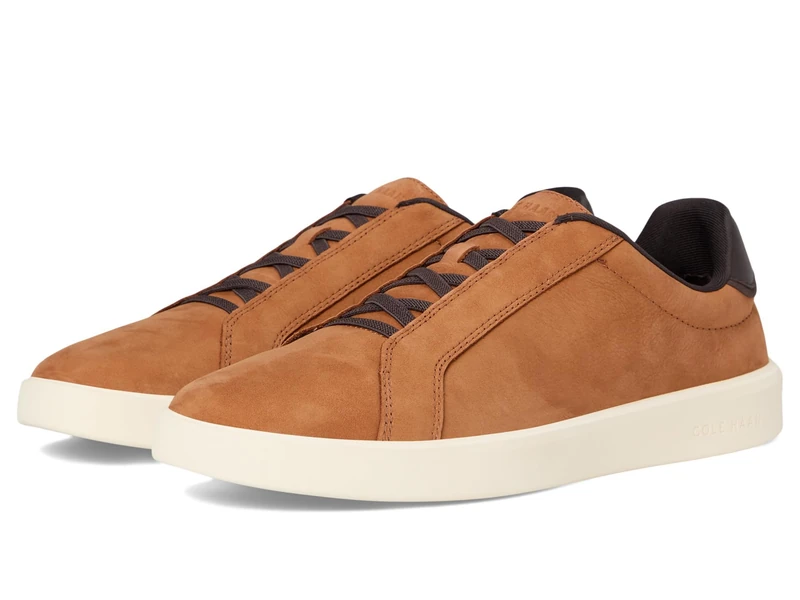 Cole Haan Men's Grand Crosscourt Daily Lace-to-Toe Slip On Sneaker, Brtsh TAN/DK Choco, 10.5